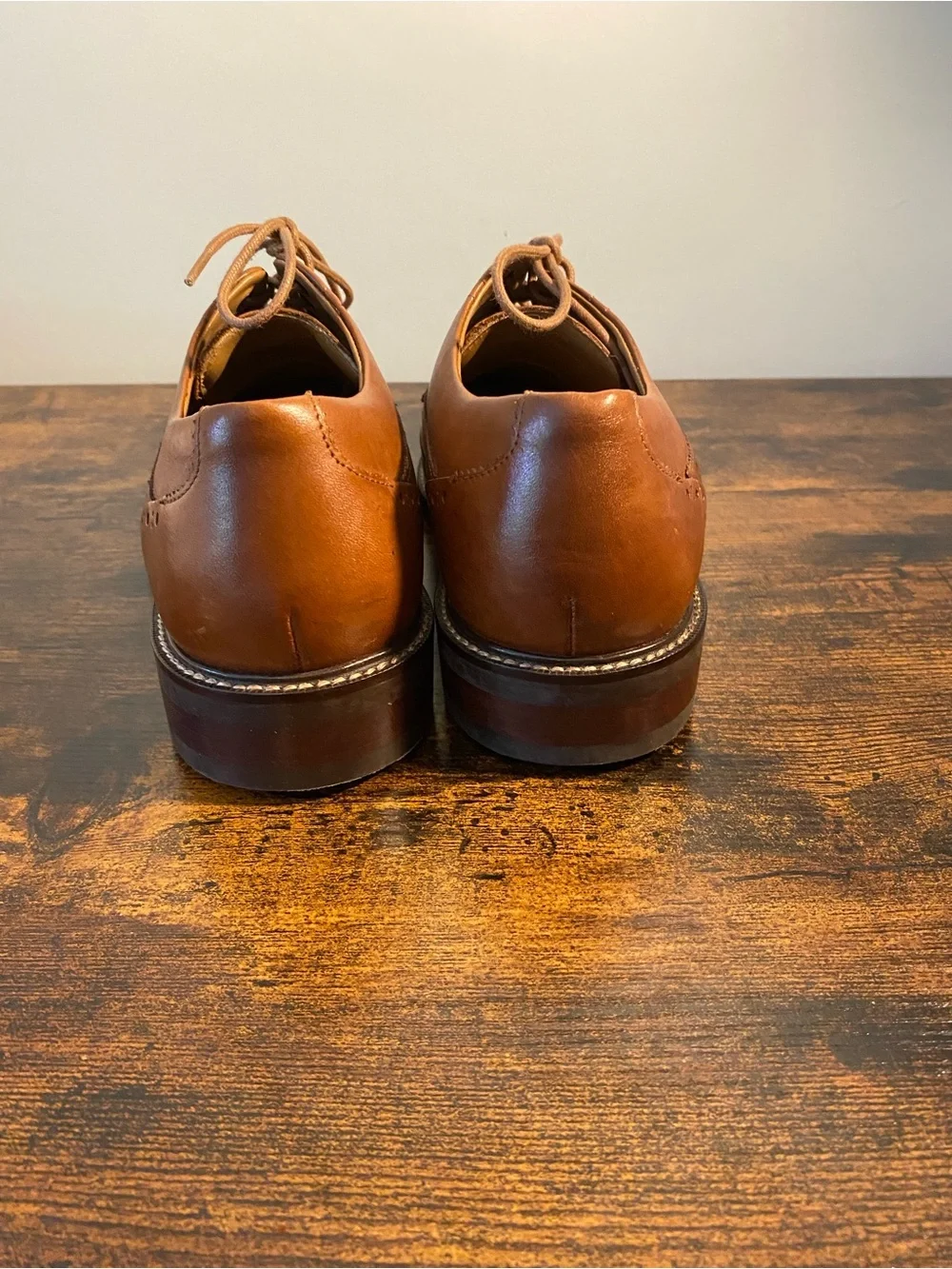 Cole Haan Men's Classic Tan Leather Wingtip Derby Shoes